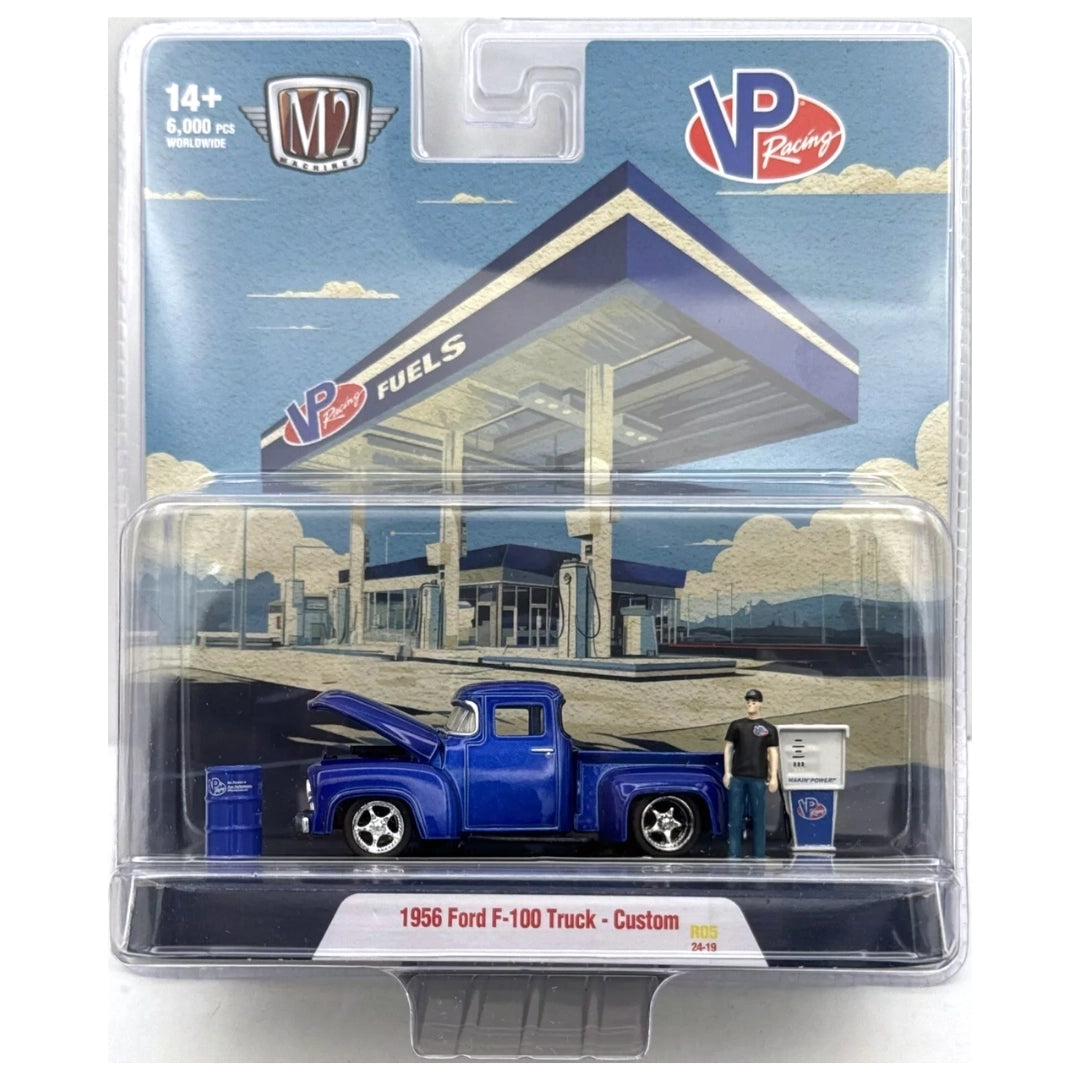 1956 Ford F-100 Truck Custom – Blue (V.P. Racing Fuels Livery, Figure & Accessories)