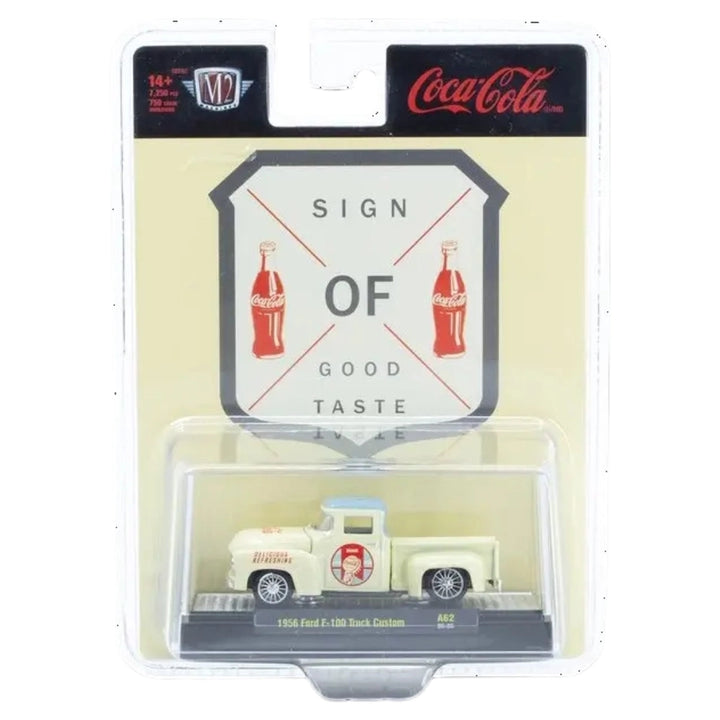 1956 Ford F-100 Truck Custom – Cream (Silver Chrome Rims & Details, Green Interior)