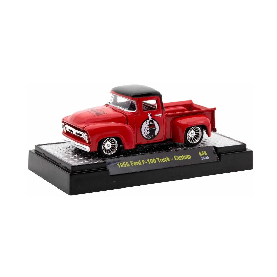 1956 Ford F-100 Truck Custom – Red (Silver Chrome Details)