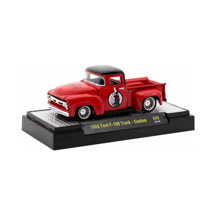 1956 Ford F-100 Truck Custom – Red (Silver Chrome Details)