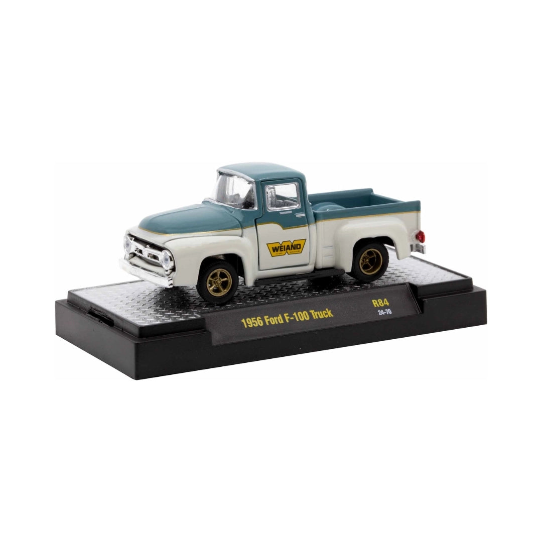 1956 Ford F-100 Truck – Teal/White (Weiand Performance Parts Livery, Gold Rims)