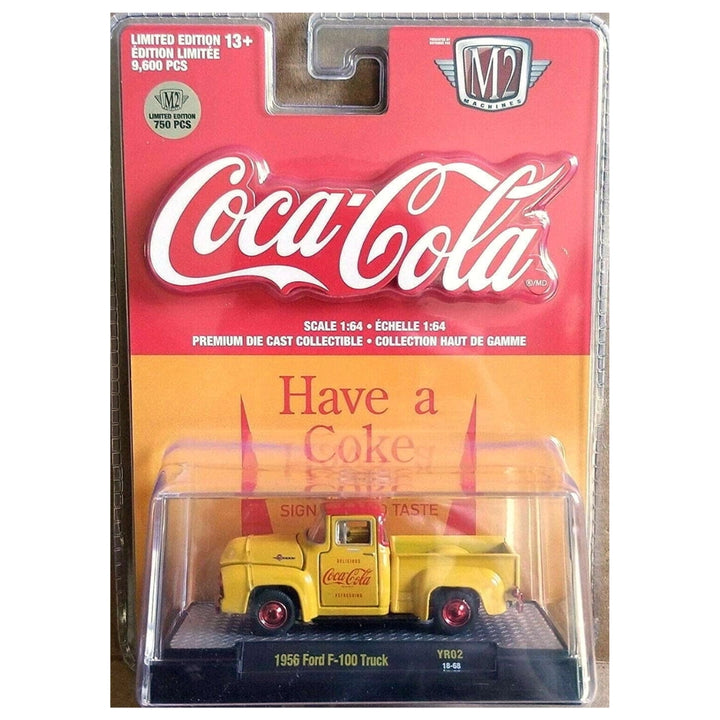 1956 Ford F-100 Truck – Yellow/Red (Coca-Cola Livery, Red Rims – Chase, Opening Hood)