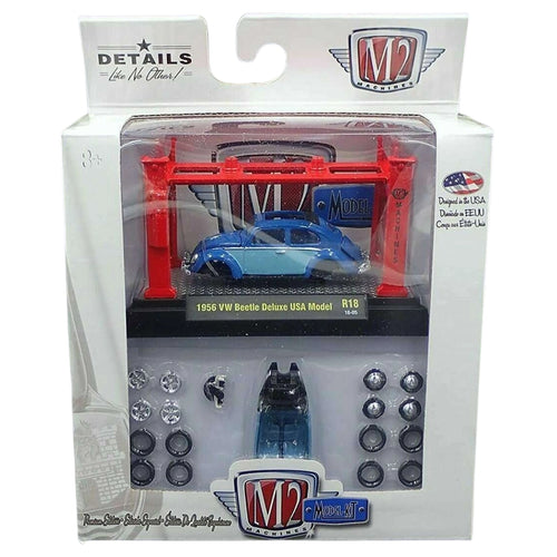 1956 VW Beetle Deluxe USA Model - Blue / Light Blue (Model-Kit Release 18)