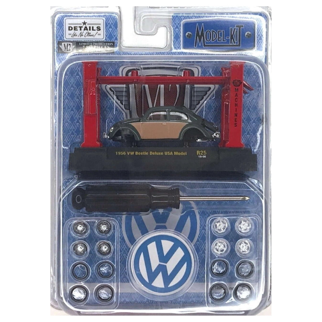 1956 VW Beetle Deluxe USA Model - Grey / Red Lift (Model-Kit Release 25)