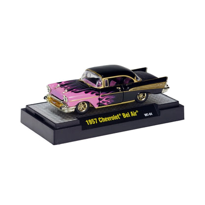 1957 Chevrolet Bel Air - Black & Pink Flames (Wild Cards WC04 Chase)
