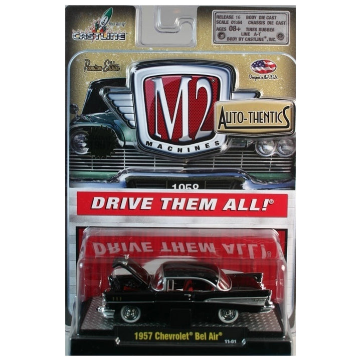 1957 Chevrolet Bel Air - Black & White (Auto-Thentics Clamshell Blister)