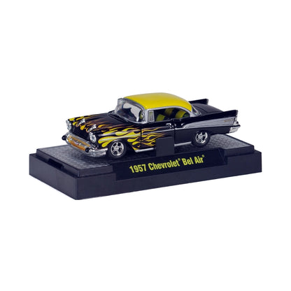 1957 Chevrolet Bel Air - Black & Yellow Flames (Chase, Auto-Thentics Release S05)