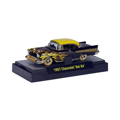 1957 Chevrolet Bel Air - Black & Yellow Flames (Super Chase, Auto-Thentics Release S05)
