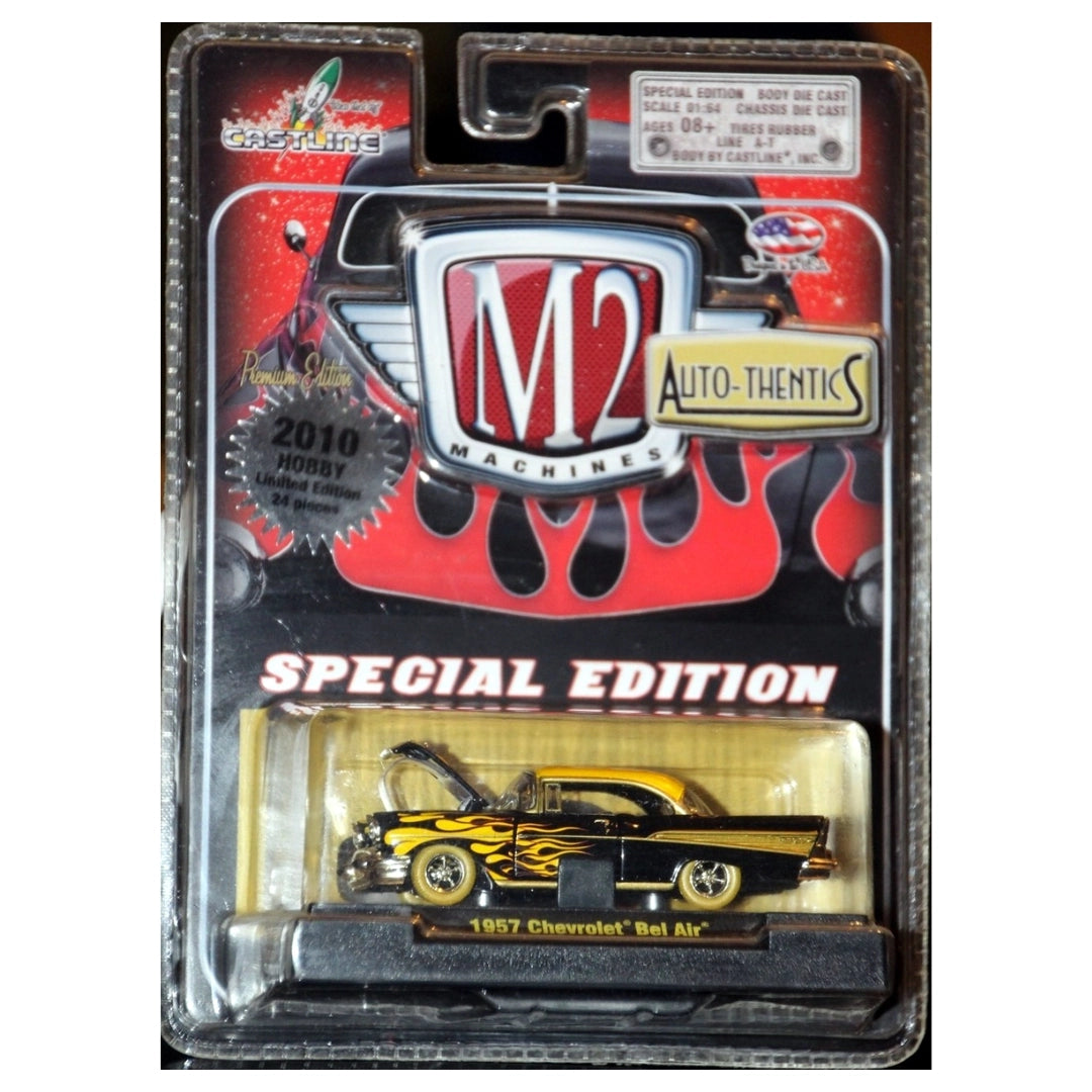 1957 Chevrolet Bel Air - Black & Yellow Flames (Super Chase, Auto-Thentics Release S05)