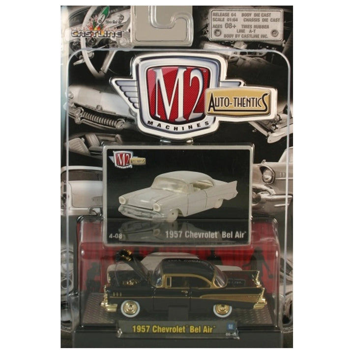 1957 Chevrolet Bel Air - Black with Gold Trim (Auto-Thentics - Clamshell Blister Chase)