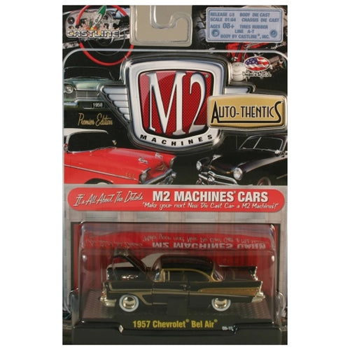 1957 Chevrolet Bel Air - Black with Gold Trim (Auto-Thentics - Clamshell Blister)