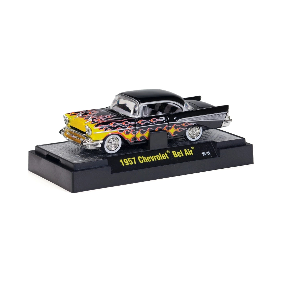 1957 Chevrolet Bel Air - Black with Orange Flames (Auto-Drags Premium Range - Box)