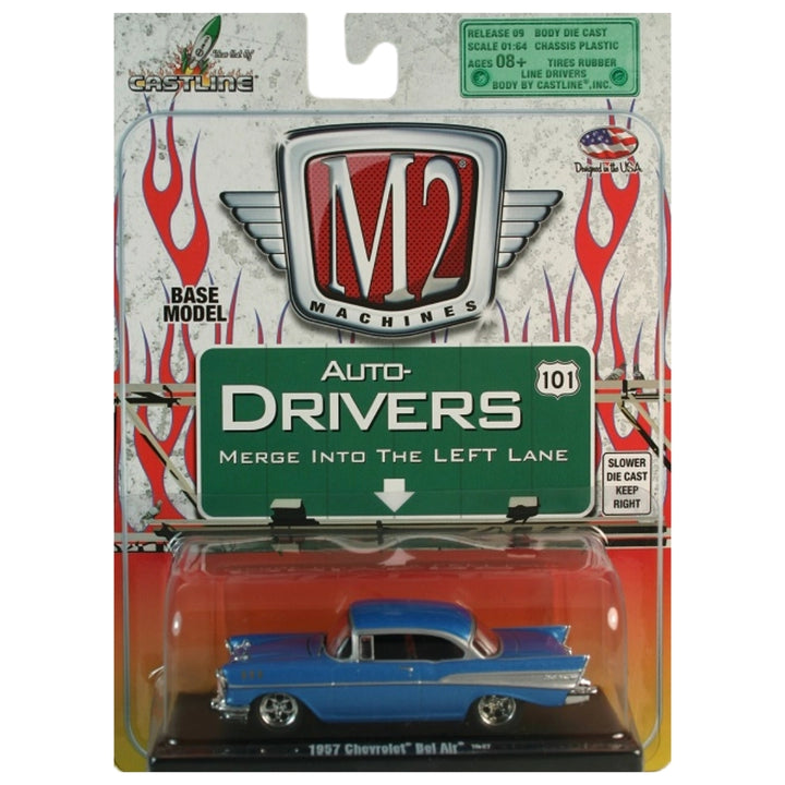 1957 Chevrolet Bel Air - Blue (Auto-Drivers Blister Card)