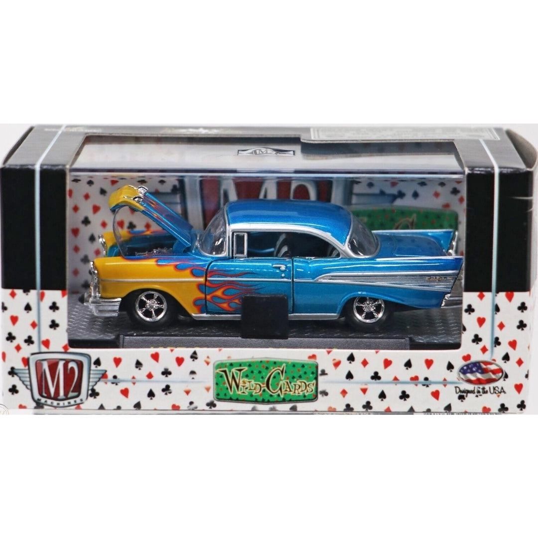 1957 Chevrolet Bel Air - Blue & Yellow Flames (Wild Cards WC04)