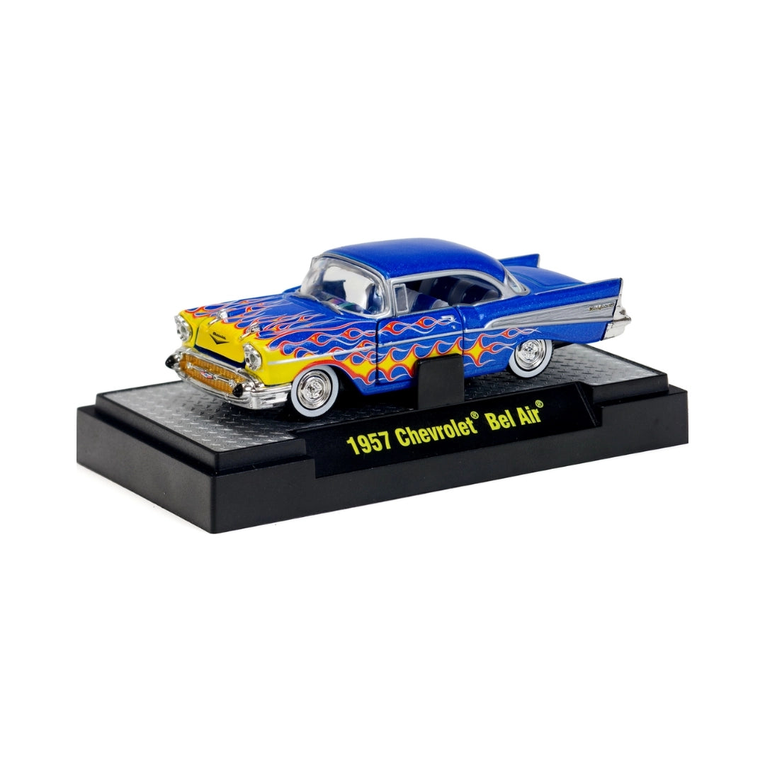1957 Chevrolet Bel Air - Blue with Flames (iHobby 25th Anniversary Chase)