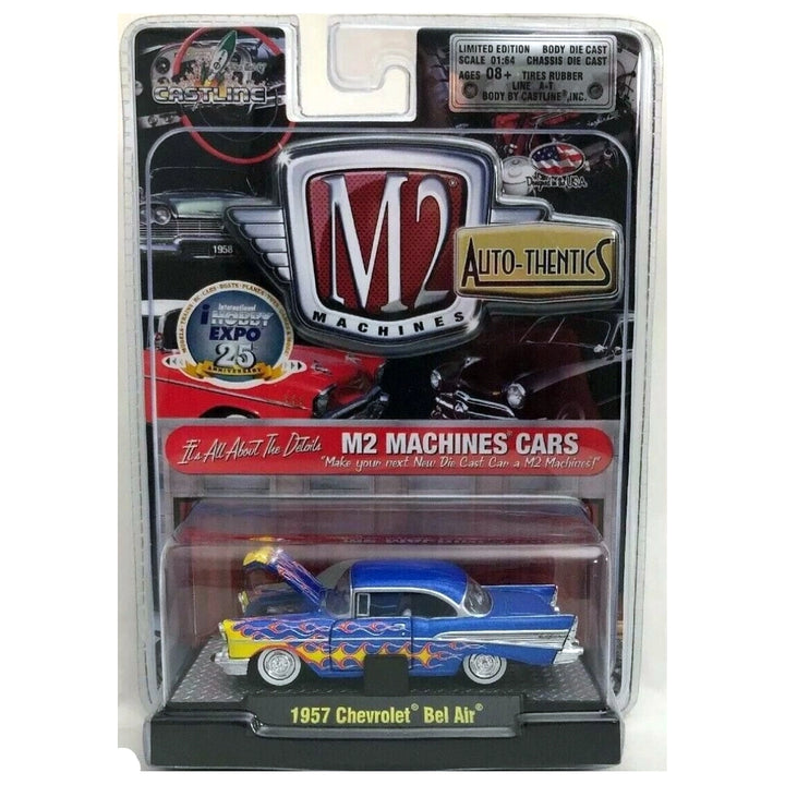 1957 Chevrolet Bel Air - Blue with Flames (iHobby 25th Anniversary Chase)