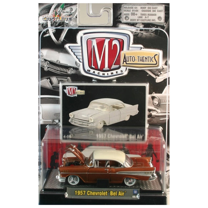 1957 Chevrolet Bel Air - Copper/Brown with White Roof (Auto-Thentics - Clamshell Blister)