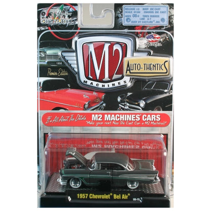 1957 Chevrolet Bel Air - Dark Green with White Roof (Auto-Thentics - Clamshell Blister)