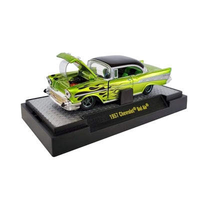 1957 Chevrolet Bel Air - Green & Black Flames (Super Chase, Auto-Thentics Release S21, Collectables Corner)