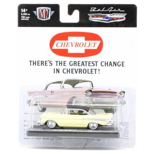1957 Chevrolet Bel Air - Light Yellow (Silver Chrome Rims, Chocolate Interior)