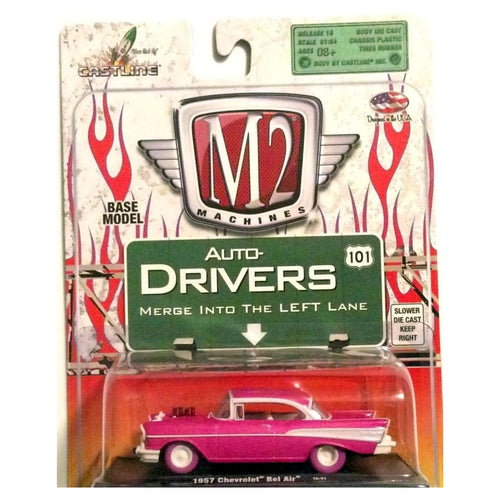 1957 Chevrolet Bel Air - Pink & White (Blister Card, Auto-Drivers)