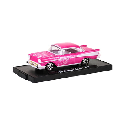 1957 Chevrolet Bel Air - Pink with White Flames (Box Packaging)