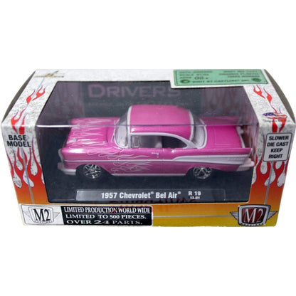 1957 Chevrolet Bel Air - Pink with White Flames (Box Packaging)
