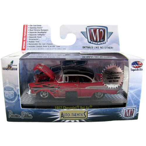 1957 Chevrolet Bel Air - Red & White Flames (Chase, Auto-Thentics Release S21, Collectables Corner)