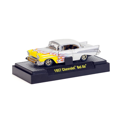 1957 Chevrolet Bel Air - Silver & Yellow Flames (Super Chase, Auto-Thentics Release S04)
