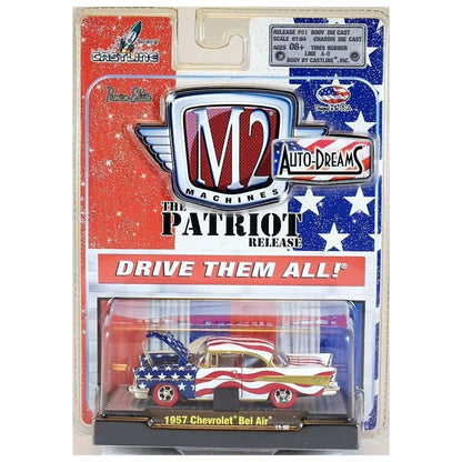 1957 Chevrolet Bel Air - USA Flag Livery (Auto-Drags Patriot Series - Clamshell Blister)