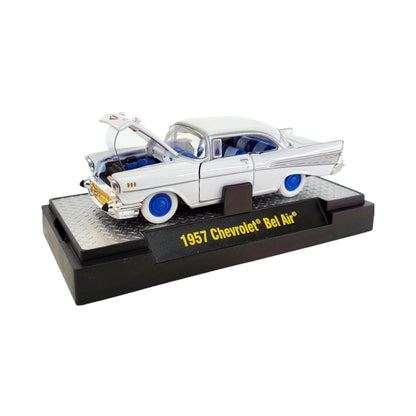 1957 Chevrolet Bel Air - White with Blue Wheels (Hot August Nights Promo - Release S10 Chase)