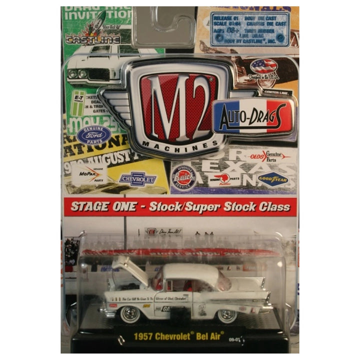 1957 Chevrolet Bel Air - White with Red Interior (Auto-Drags Release 01 Chase)