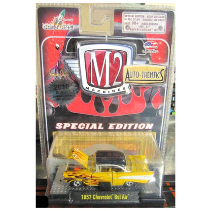1957 Chevrolet Bel Air - Yellow with Black Flames (Auto-Thentics Release S05 Chase - Hobby Exclusive)