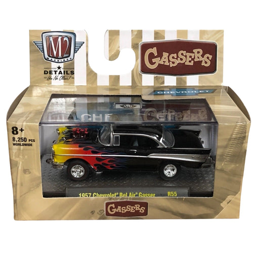 1957 Chevrolet Bel Air Gasser - Black & Yellow Flames