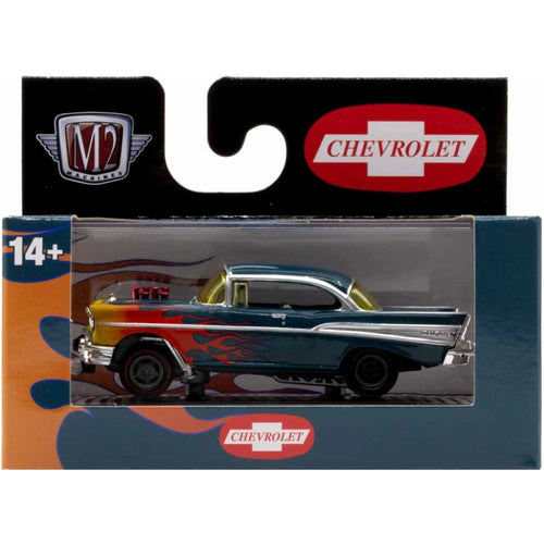 1957 Chevrolet Bel Air Gasser - Grey & Yellow with Red Flames (Release 84)