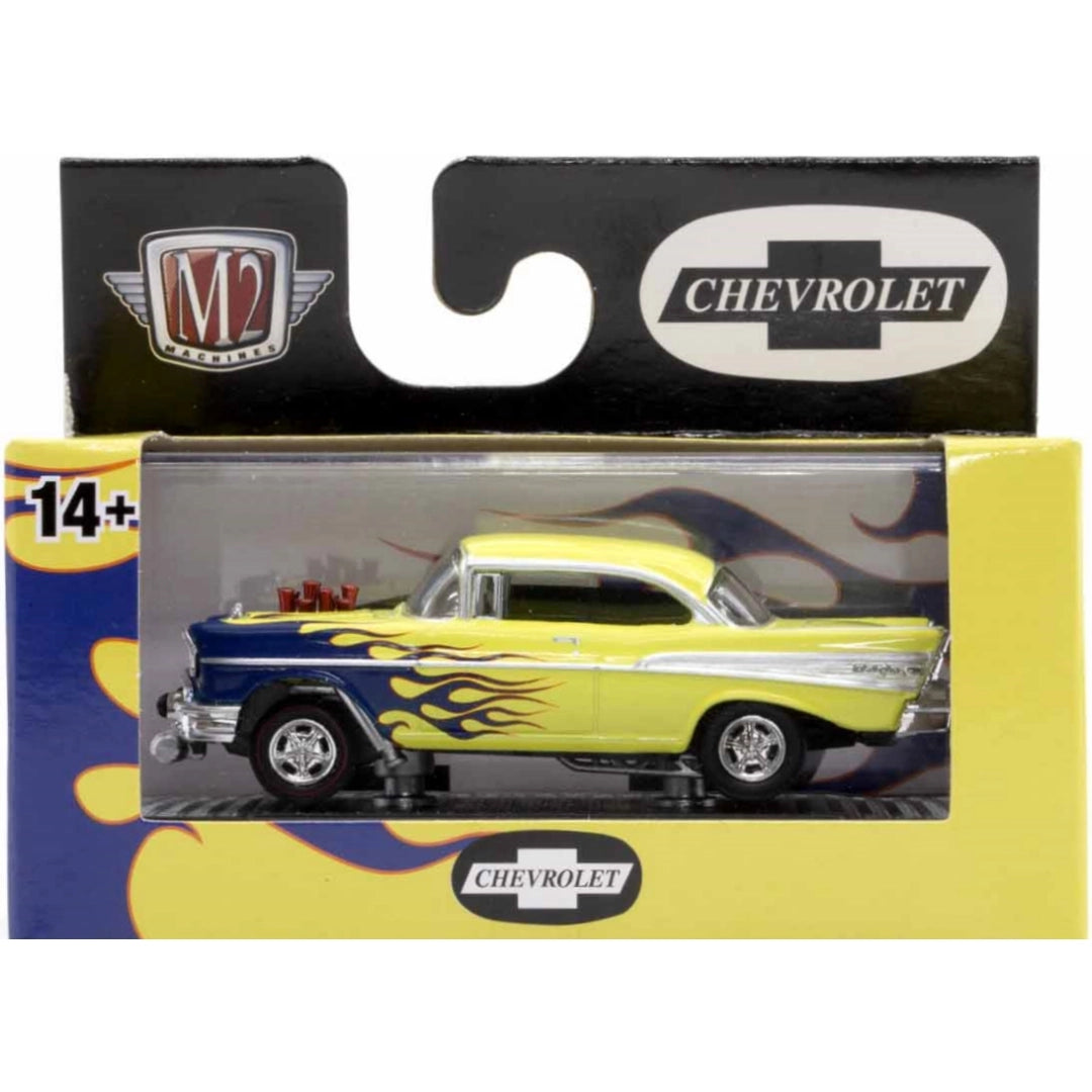 1957 Chevrolet Bel Air Gasser - Yellow & Blue Flames (Release 79)