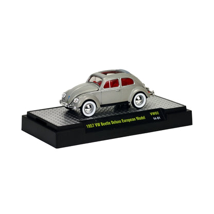 1957 VW Beetle Deluxe European Model - Silver / Red Interior (Box)