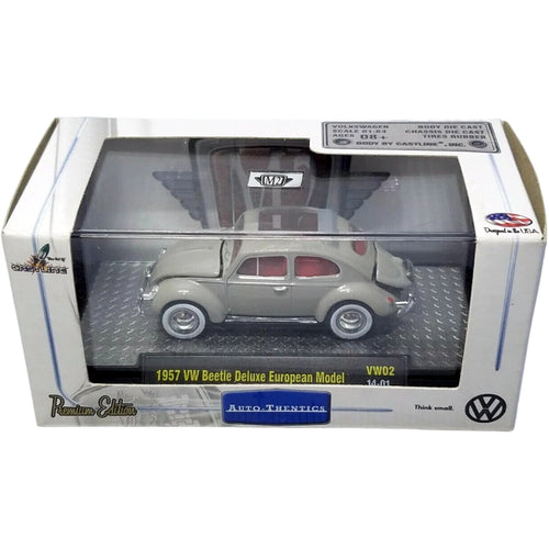 1957 VW Beetle Deluxe European Model - Silver / Red Interior (Box)