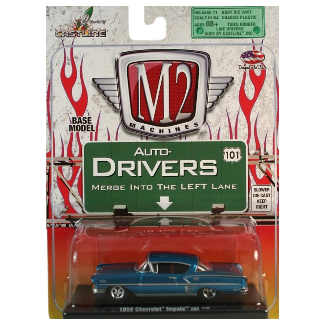 1958 Chevrolet Impala 283 Blue (Blister Card)