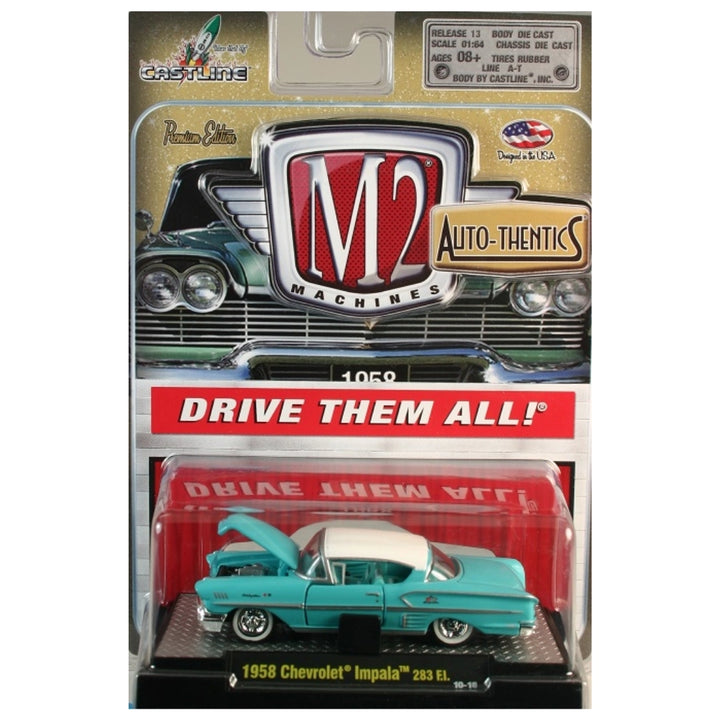 1958 Chevrolet Impala 283 F.I. Turquoise White Roof (Clamshell Blister)