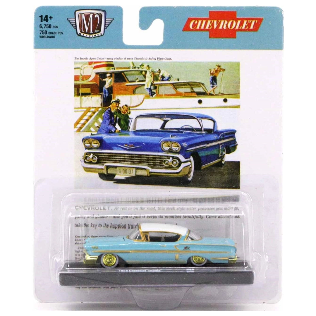 1958 Chevrolet Impala Light Blue Yellow Chrome (Chase)