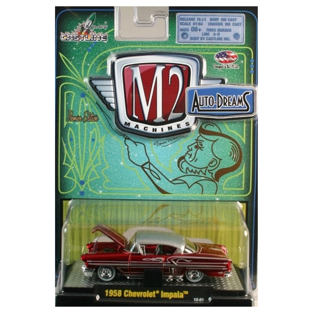 1958 Chevrolet Impala Red Flames (Clamshell Blister)