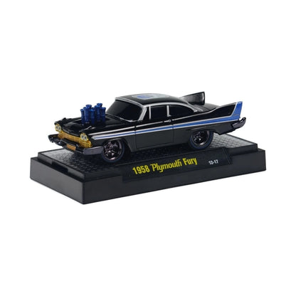 1958 Plymouth Fury - Black/Blue (Blue Engine Blower, Clamshell Blister)