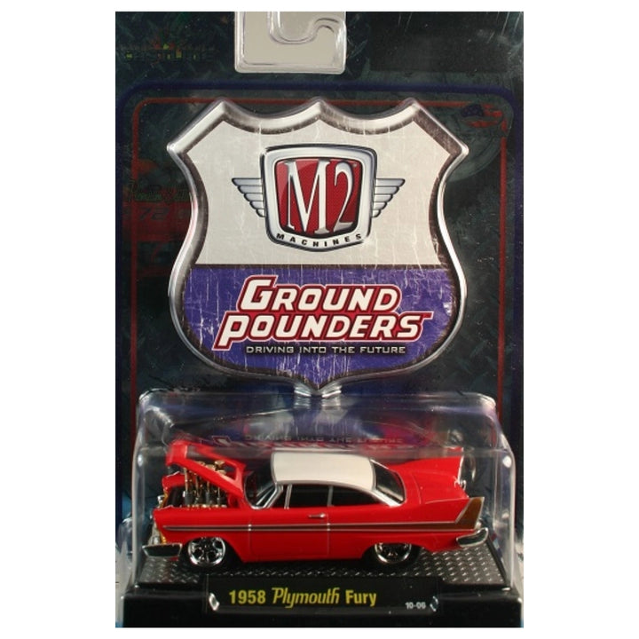 1958 Plymouth Fury - Red/White (Gold Engine Blower, Clamshell Blister)