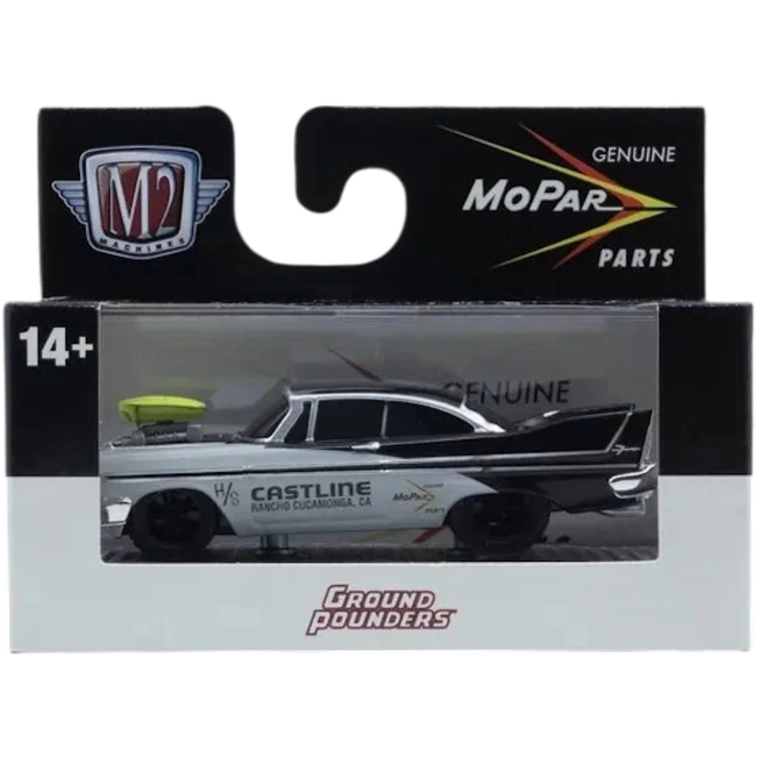 1958 Plymouth Fury - White/Black (Black Rims, Silver Chrome Details, Green Hood Scoop)