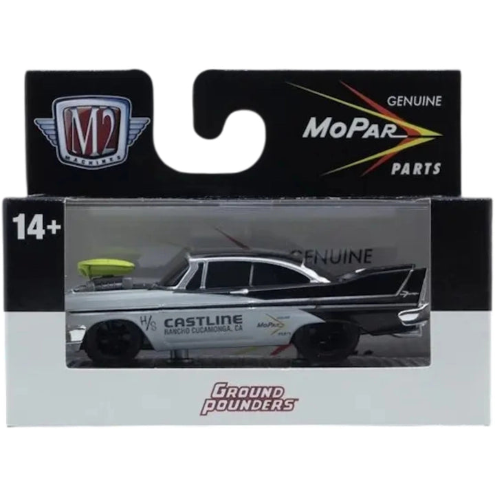 1958 Plymouth Fury - White/Black (Black Rims, Silver Chrome Details, Green Hood Scoop)