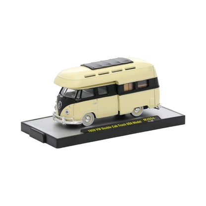 1959 VW Double Cab Truck USA Model - Cream & Black Camper, Auto-Thentics Volkswagen Release MJS04, MiJo Exclusive, Premium Range