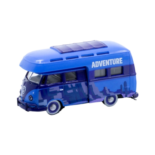 1959 VW Double Cab Truck USA Model - Dark Blue Adventure Camper, White Rims, Auto-Haulers Release 97, Limited Edition Set Exclusive