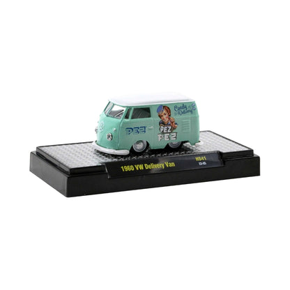 1960 VW Delivery Van - Aqua PEZ Auto-Thentics Model-Kit on Display Base (Hobby Exclusive Release HS41)