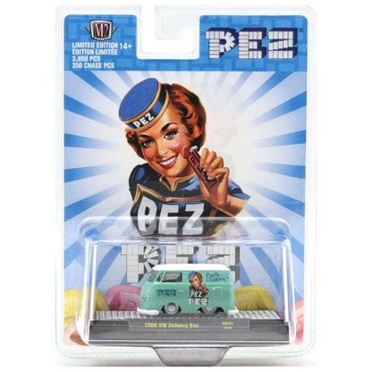 1960 VW Delivery Van - Aqua PEZ Auto-Thentics Model-Kit on Display Base (Hobby Exclusive Release HS41)